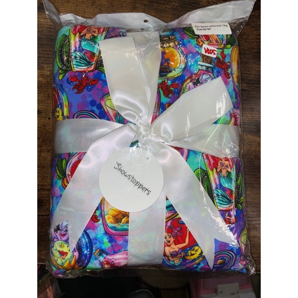 V105. Showstoppers Disney‎ Ariel Under the Sea Quilted Bamboo Blanket 50x50 NIB